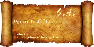 Ogrin Amália névjegykártya